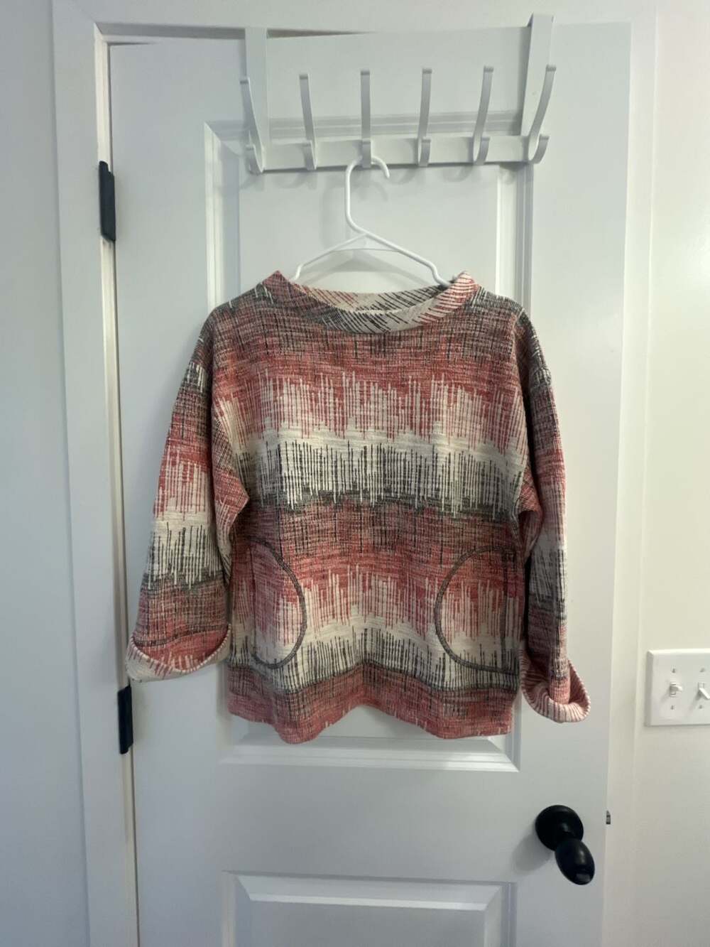 Anthropologie Postage Stamp Etched Sunset Textured Knit Sweatshirt
